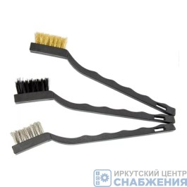 Набор щеток 3 шт, металлические, с пласт.ручкой, малые, MATRIX 74860