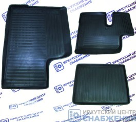 Коврики кабины КАМАЗ ЕВРО (подвесные педали) глубокие нов.обр. (к-т из 3-х) 5320-5109000-02