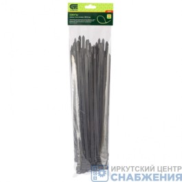 Хомуты 300х8мм, пластмассовые, черные (уп.100), СИБРТЕХ 45573