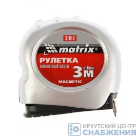 Рулетка, 3мх16мм, пластиковый корпус MATRIX, 31010