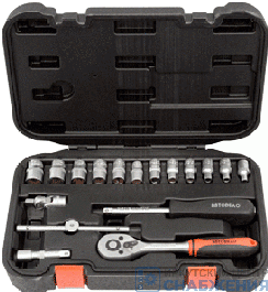 Набор торцевых головок 6гр. 1/4" пластик.кейс 17пр. АвтоДело 39917