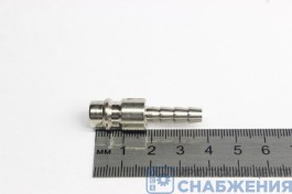 Наконечник переходник быстросъемный "елочка" под шланг D=6 мм (папа) STELS 57055