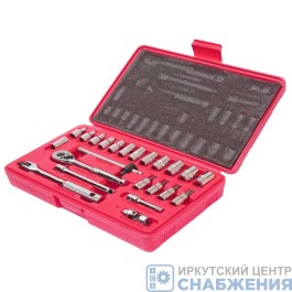 Набор торцевых головок и насадок 6гр. 1/4" 5/32"-1/2" Т20-Т40 (пластик.кейс) 23пр. JTC JTC-H223S
