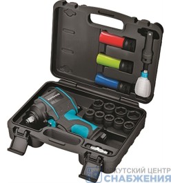 Гайковерт пневматический ударный G985К2, 1/2", 610Hm, 9000об/мин, с набором 17 предм GROSS 57445