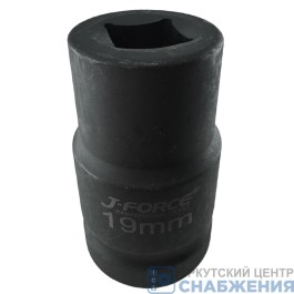 Головка торцевая ударная 4гр. 1" 19мм L=80мм под футорку J-FORCE JF-12F0119M