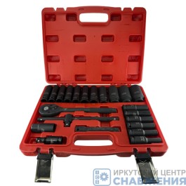 Набор инструмента, 6гр. 1/2" 8-32мм L=78мм, пластик.кейс 22пр. J-FORCE JF-5712-832