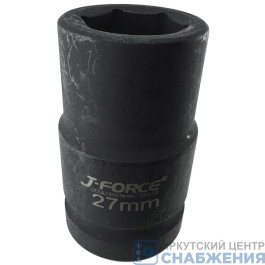 Головка торцевая ударная 6гр. 1" 27мм L=80мм J-FORCE JF-120127M